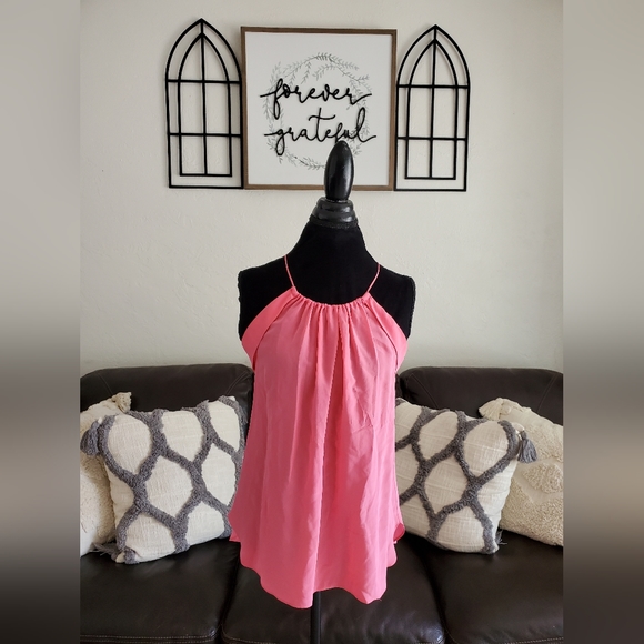 Trina Turk Bubble Gum Barbie Pink Strappy Tank Summer Vibes Boho Chic Classic - Picture 4 of 13